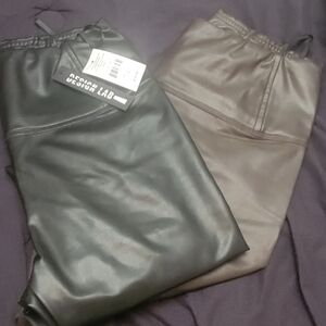 Design Lab Lord & Taylor Black and Brown Leggings